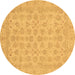 Round Machine Washable Abstract Brown Modern Rug, wshabs3973brn