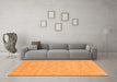 Machine Washable Abstract Orange Modern Area Rugs in a Living Room, wshabs3973org