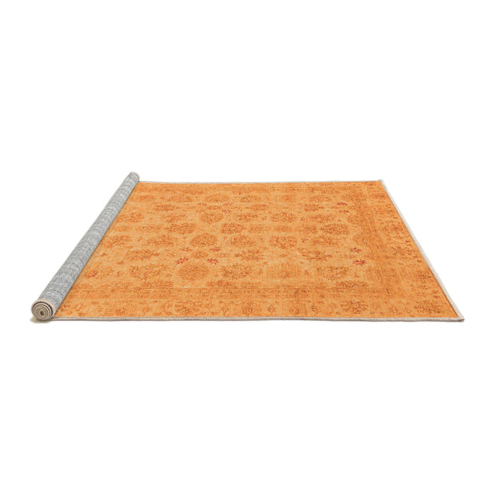 Sideview of Machine Washable Abstract Orange Modern Area Rugs, wshabs3973org