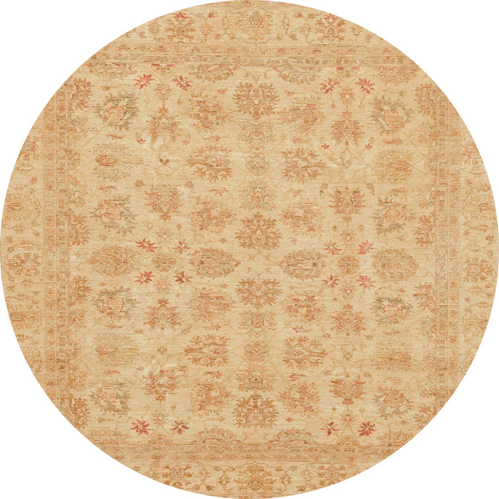 Round Abstract Orange Modern Rug, abs3973