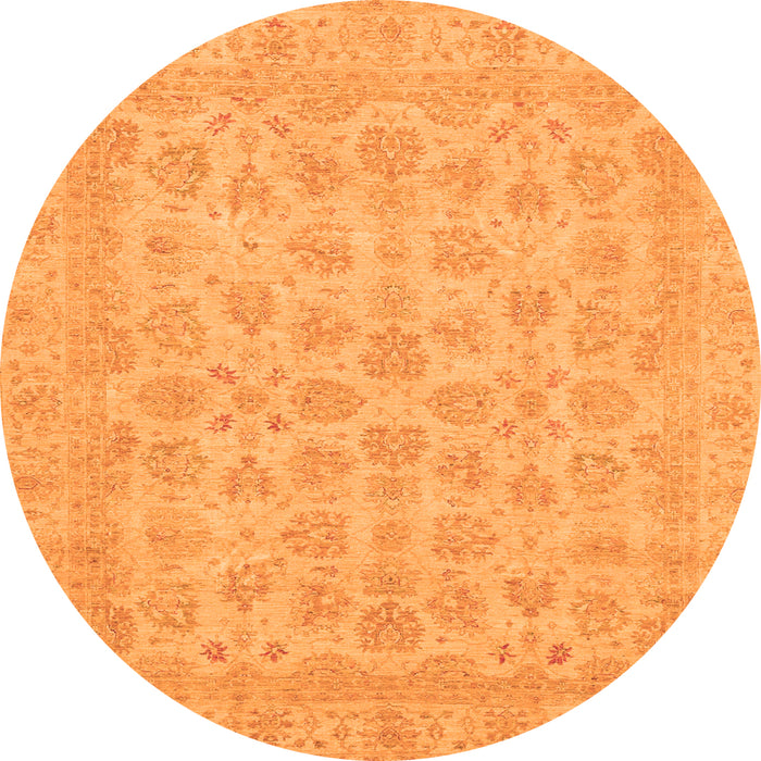 Round Abstract Orange Modern Rug, abs3973org
