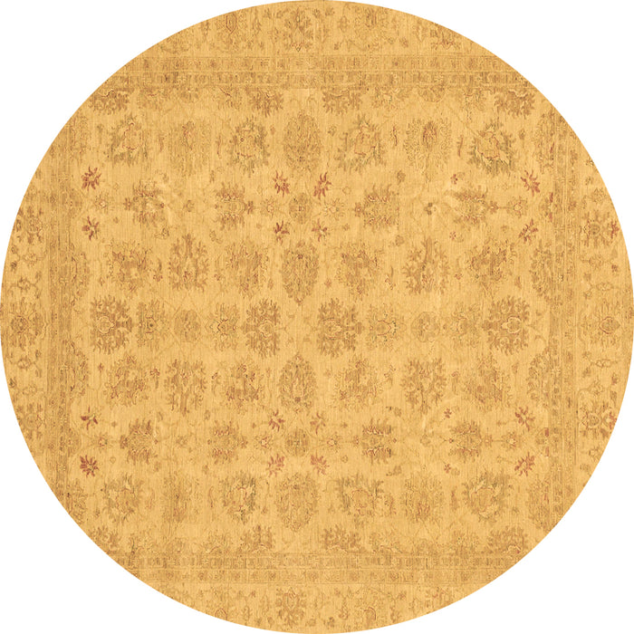 Round Abstract Brown Modern Rug, abs3973brn