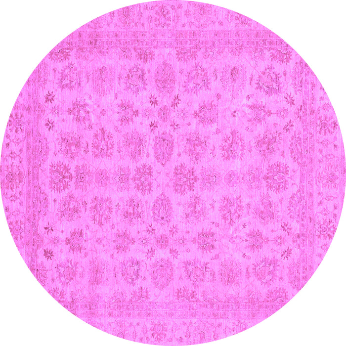 Round Abstract Purple Modern Rug, abs3973pur