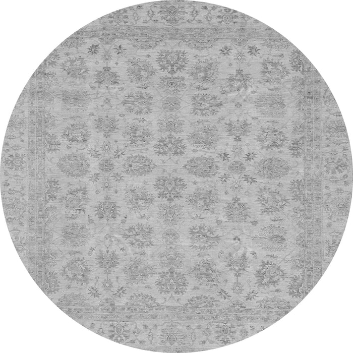 Round Abstract Gray Modern Rug, abs3973gry