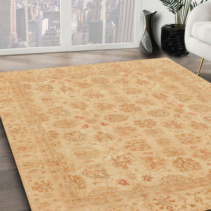 Machine Washable Abstract Orange Rug in a Family Room, wshabs3973