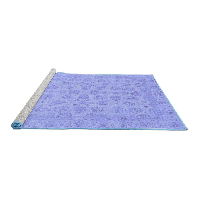 Sideview of Machine Washable Abstract Blue Modern Rug, wshabs3973blu
