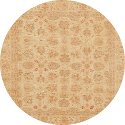 Round Machine Washable Abstract Orange Rug, wshabs3973