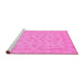 Sideview of Machine Washable Abstract Pink Modern Rug, wshabs3973pnk