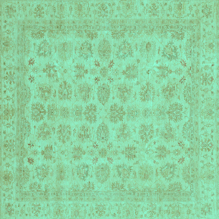 Square Abstract Turquoise Modern Rug, abs3973turq