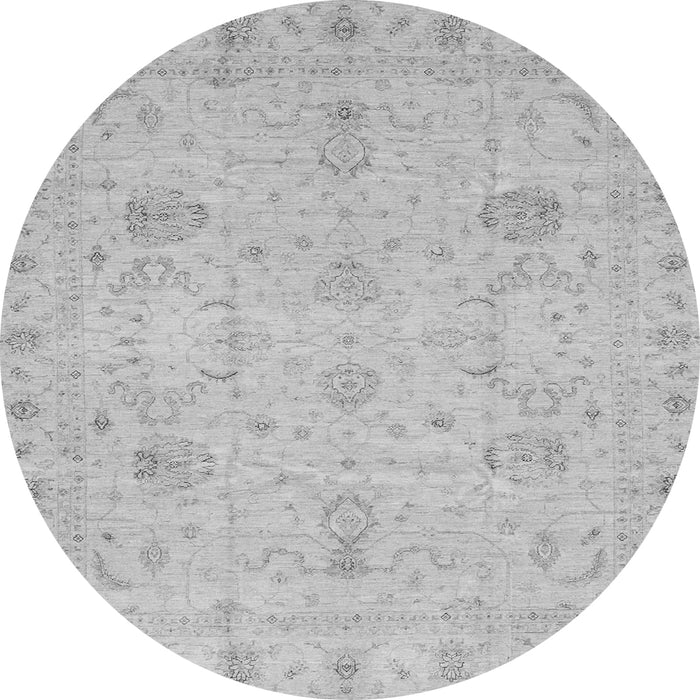 Round Oriental Gray Traditional Rug, abs3974gry