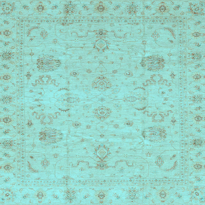 Square Oriental Light Blue Traditional Rug, abs3974lblu