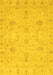 Machine Washable Oriental Yellow Traditional Rug, wshabs3974yw