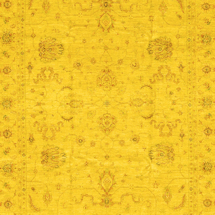Machine Washable Oriental Yellow Traditional Rug, wshabs3974yw