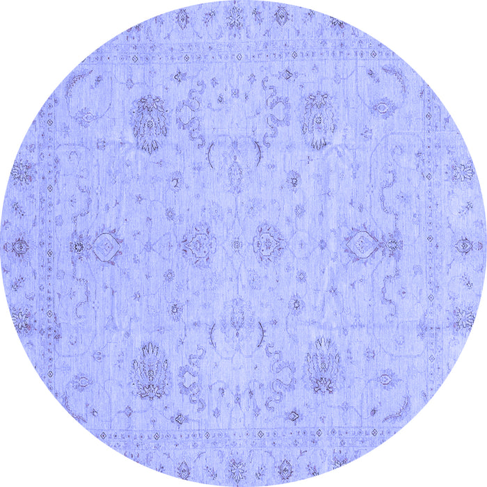 Round Oriental Blue Traditional Rug, abs3974blu