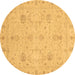 Round Oriental Brown Traditional Rug, abs3974brn