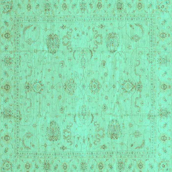Square Oriental Turquoise Traditional Rug, abs3974turq