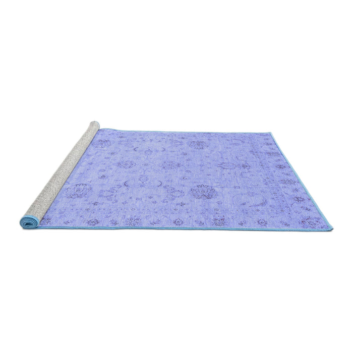 Sideview of Machine Washable Oriental Blue Traditional Rug, wshabs3974blu