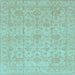 Square Oriental Light Blue Traditional Rug, abs3975lblu