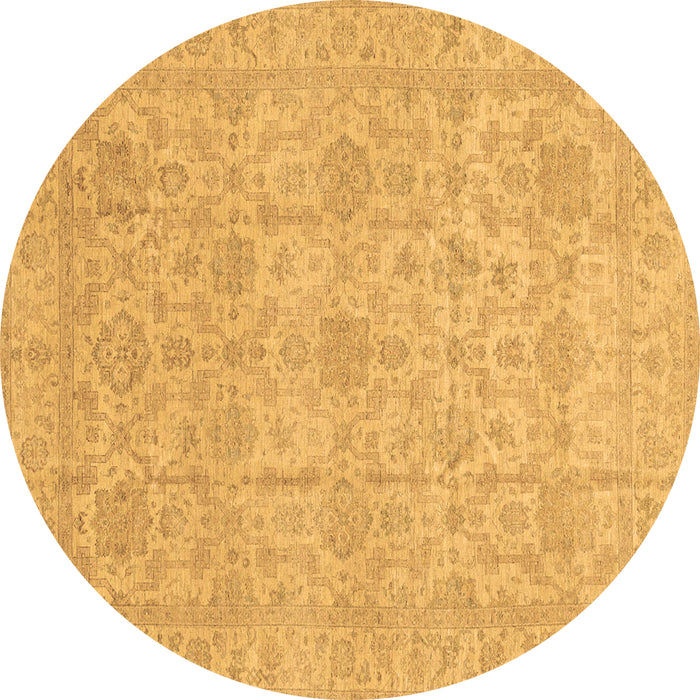 Round Oriental Brown Traditional Rug, abs3975brn