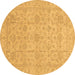 Round Oriental Brown Traditional Rug, abs3975brn