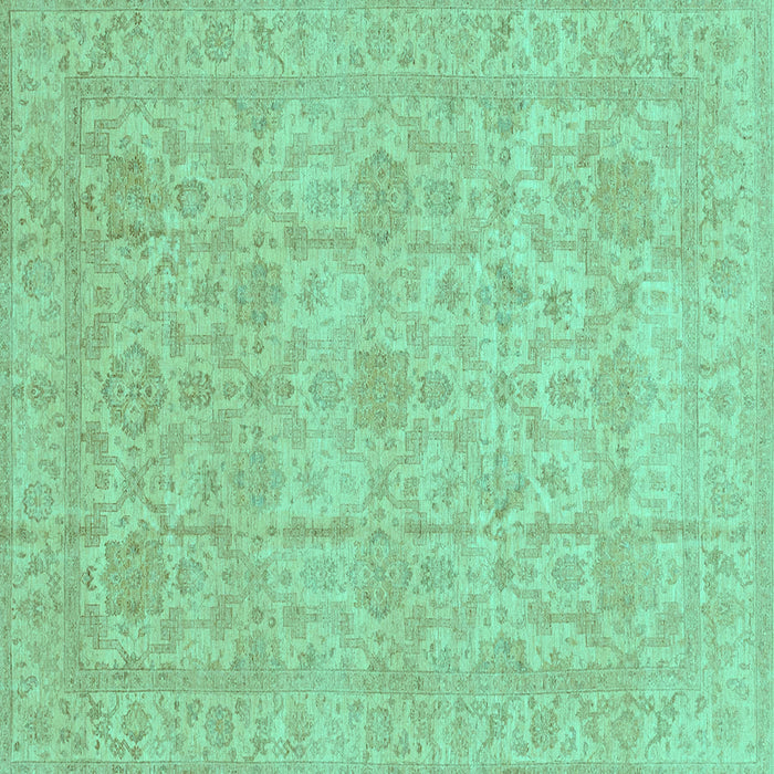 Square Oriental Turquoise Traditional Rug, abs3975turq