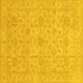 Square Oriental Yellow Traditional Rug, abs3975yw