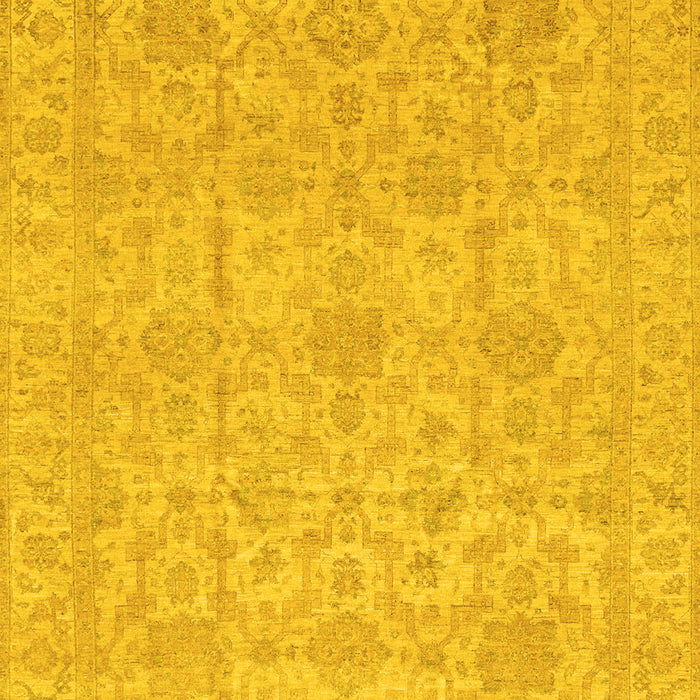 Machine Washable Oriental Yellow Traditional Rug, wshabs3975yw