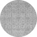 Round Oriental Gray Traditional Rug, abs3975gry