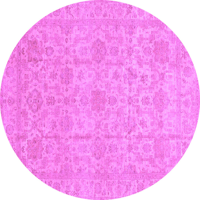 Round Oriental Purple Traditional Rug, abs3975pur