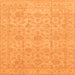 Square Machine Washable Oriental Orange Traditional Area Rugs, wshabs3975org