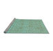 Sideview of Machine Washable Oriental Light Blue Traditional Rug, wshabs3975lblu