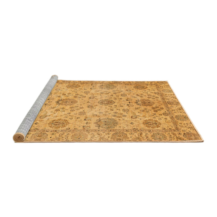 Sideview of Machine Washable Abstract Orange Rug, wshabs3976