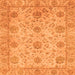 Square Oriental Orange Traditional Rug, abs3976org