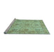 Sideview of Machine Washable Oriental Light Blue Traditional Rug, wshabs3976lblu