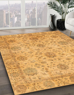 Abstract Orange Oriental Rug in Family Room, abs3976