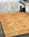 Abstract Orange Oriental Rug in Family Room, abs3976