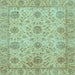 Square Oriental Light Blue Traditional Rug, abs3976lblu