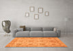 Machine Washable Oriental Orange Traditional Area Rugs in a Living Room, wshabs3976org