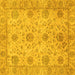 Square Machine Washable Oriental Yellow Traditional Rug, wshabs3976yw