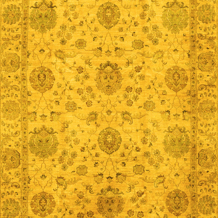 Machine Washable Oriental Yellow Traditional Rug, wshabs3976yw