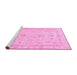 Sideview of Machine Washable Oriental Pink Traditional Rug, wshabs3977pnk