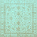 Square Oriental Light Blue Traditional Rug, abs3977lblu