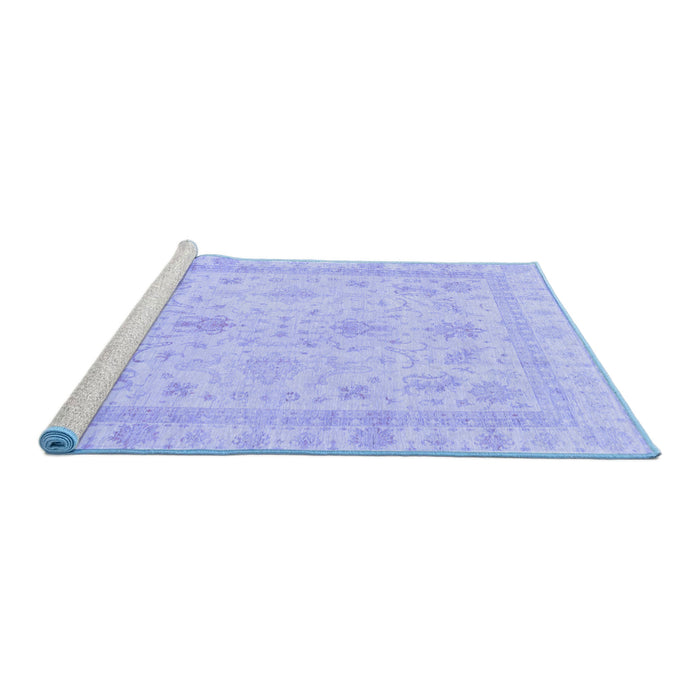 Sideview of Machine Washable Oriental Blue Traditional Rug, wshabs3977blu