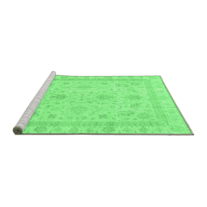 Sideview of Machine Washable Oriental Emerald Green Traditional Area Rugs, wshabs3977emgrn