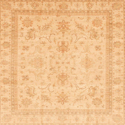 Square Abstract Orange Oriental Rug, abs3977
