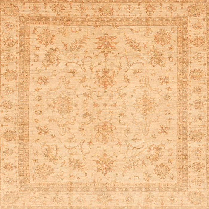 Square Abstract Orange Oriental Rug, abs3977