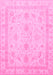 Machine Washable Oriental Pink Traditional Rug, wshabs3977pnk