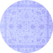 Round Oriental Blue Traditional Rug, abs3977blu