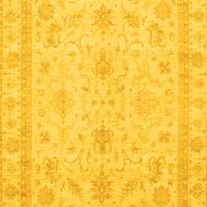Machine Washable Oriental Yellow Traditional Rug, wshabs3977yw