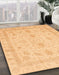 Machine Washable Abstract Orange Rug in a Family Room, wshabs3977